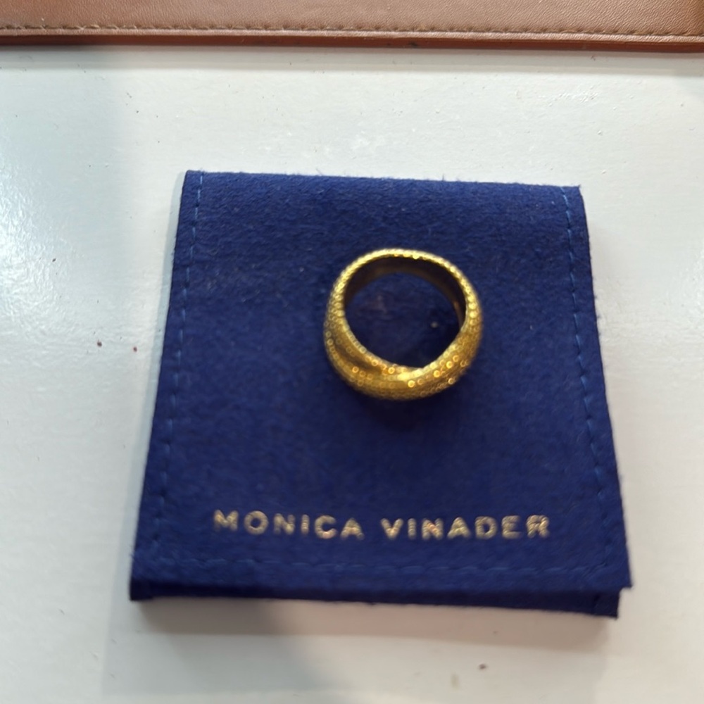 Monica Vinader Heirloom Woven Crossover Ring Size 7.5